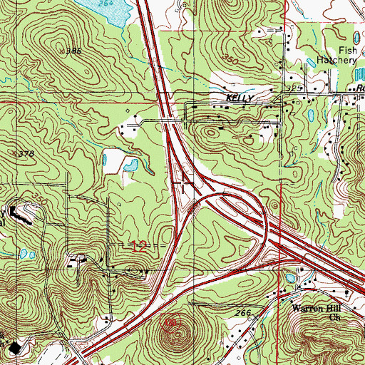Topographic Map of Interchange 147, AR