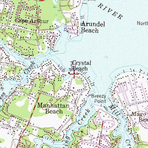 Topographic Map of Crystal Beach, MD