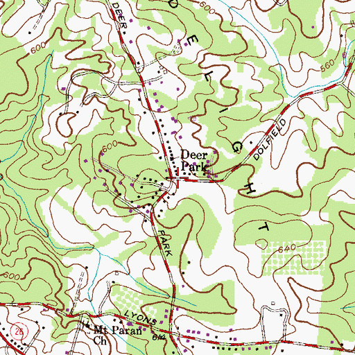 Topographic Map of Deer Park, MD