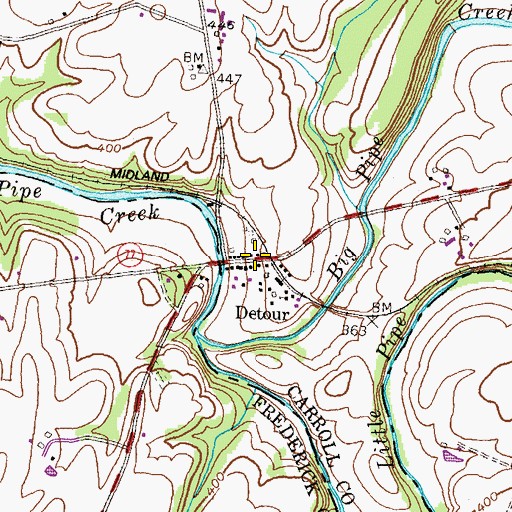 Topographic Map of Detour, MD