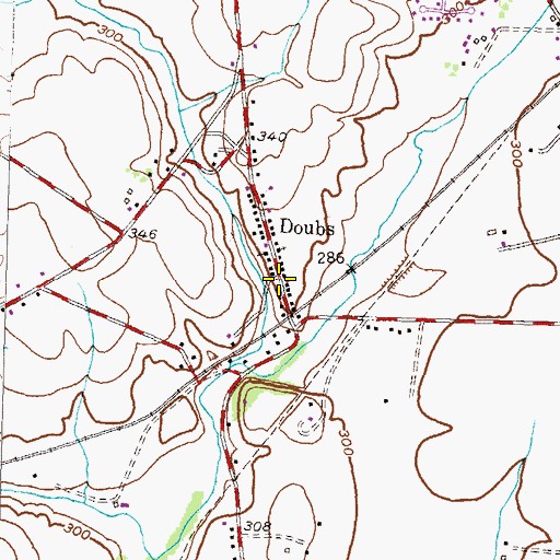Topographic Map of Doubs, MD