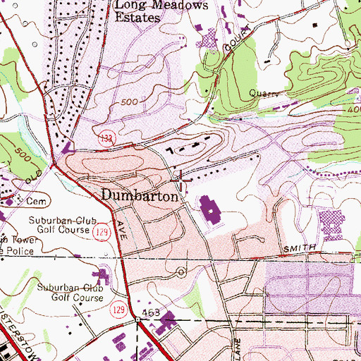 Topographic Map of Dumbarton, MD