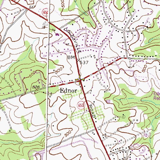 Topographic Map of Ednor, MD