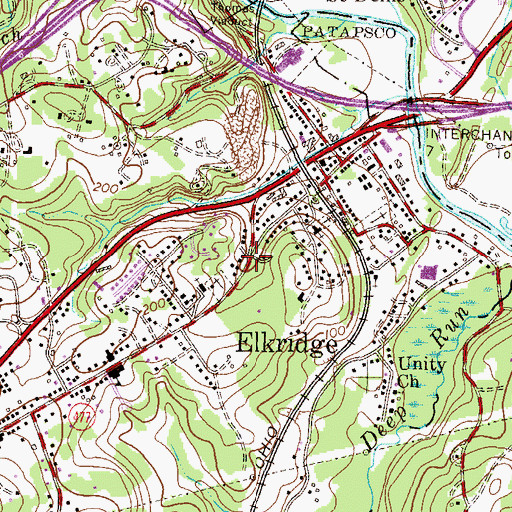 Topographic Map of Elkridge, MD