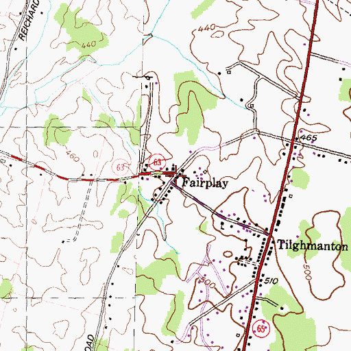 Topographic Map of Fairplay, MD