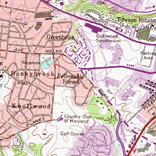 Topographic Map of Fellowship Forest, MD