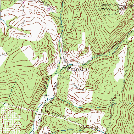 Topographic Map of Forsythe, MD