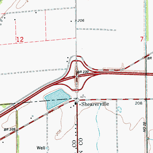Topographic Map of Interchange 265, AR