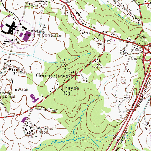 Topographic Map of Georgetown, MD