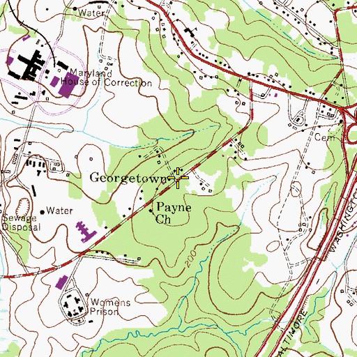 Topographic Map of Georgetown, MD