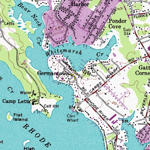 Topographic Map of Germantown, MD