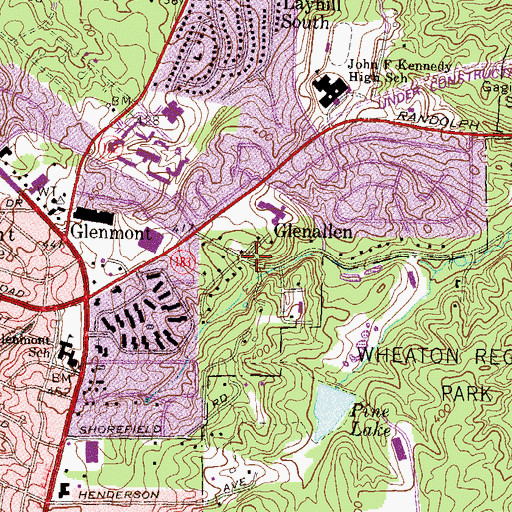 Topographic Map of Glenallen, MD
