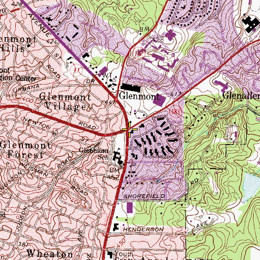 Topographic Map of Glenmont, MD