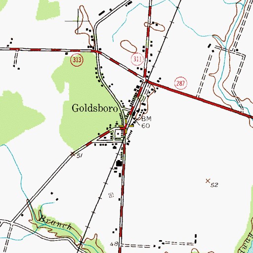Topographic Map of Goldsboro, MD