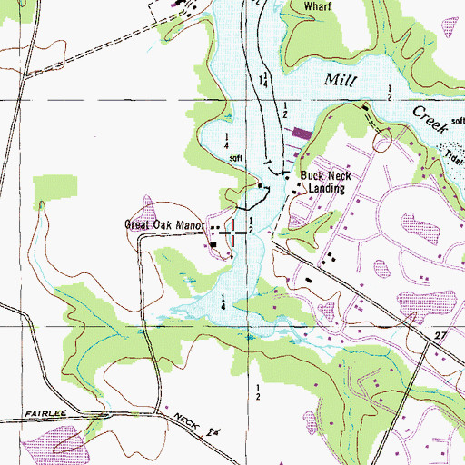 Topographic Map of Great Oak Manor, MD