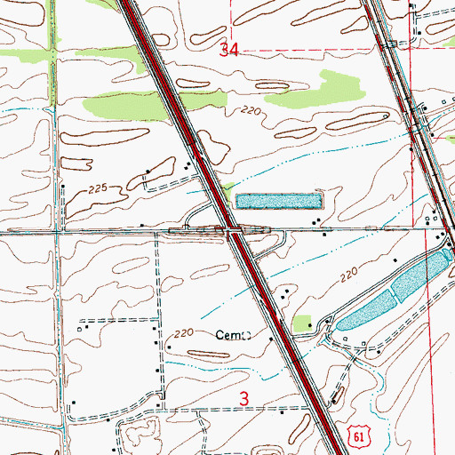 Topographic Map of Interchange 14, AR