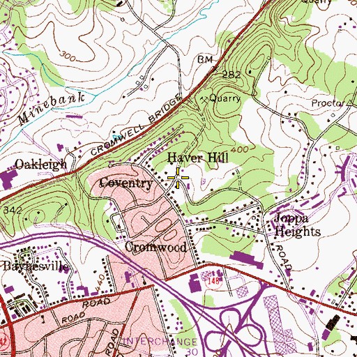 Topographic Map of Haver Hill, MD