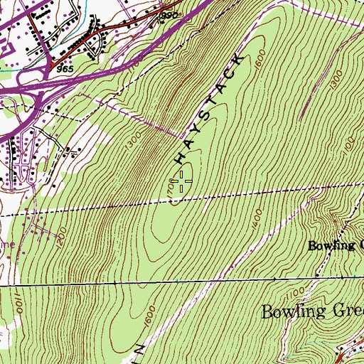 Topographic Map of Haystack Mountain, MD