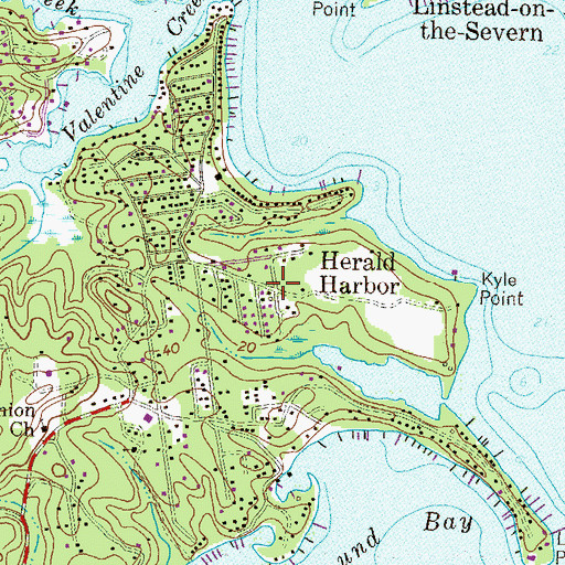 Topographic Map of Herald Harbor, MD