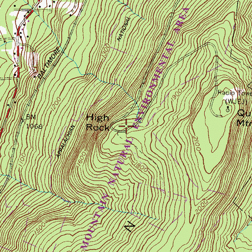 Topographic Map of High Rock, MD