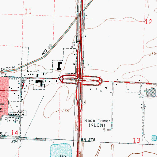Topographic Map of Interchange 67, AR