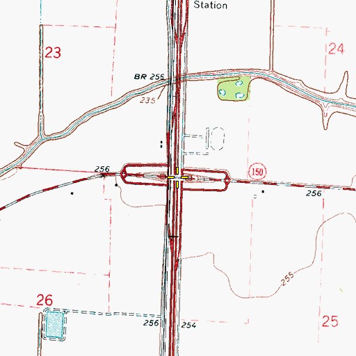Topographic Map of Interchange 71, AR