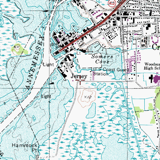 Topographic Map of Jersey, MD
