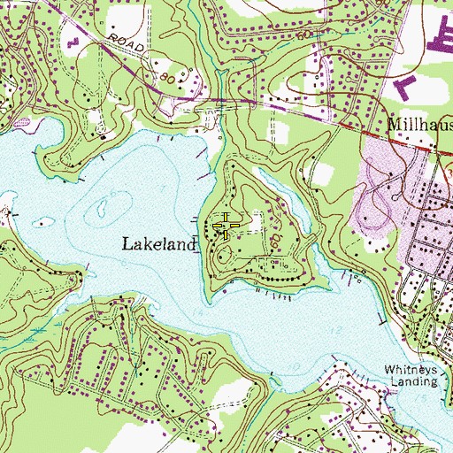 Topographic Map of Lakeland, MD