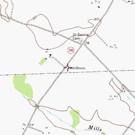 Topographic Map of Lambson, MD