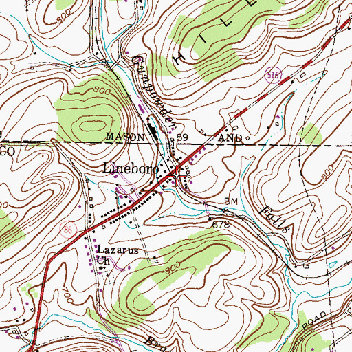 Topographic Map of Lineboro, MD
