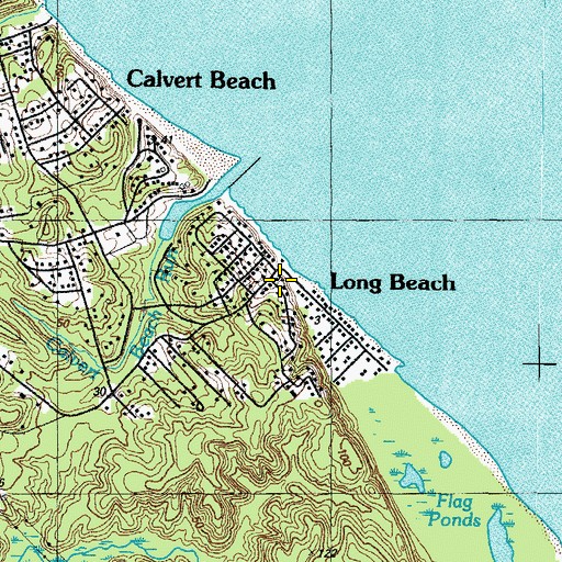 Topographic Map of Long Beach, MD