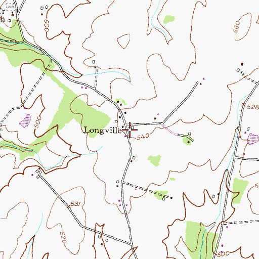 Topographic Map of Longville, MD
