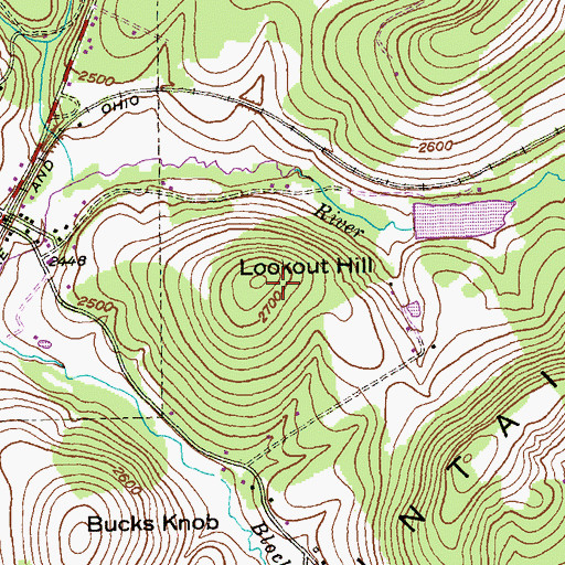 Topographic Map of Lookout Hill, MD