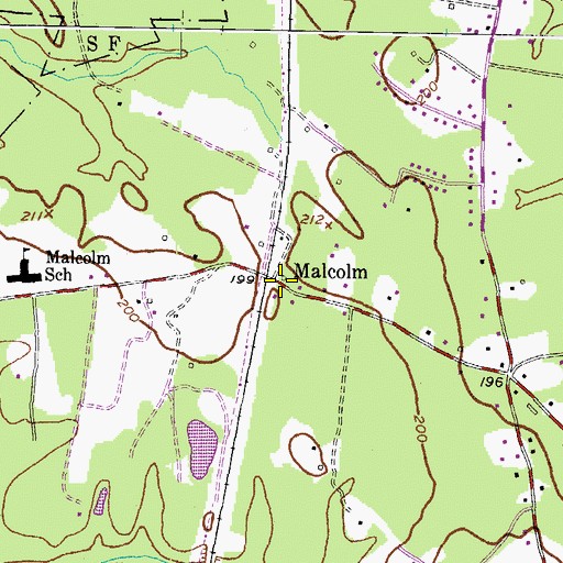 Topographic Map of Malcolm, MD