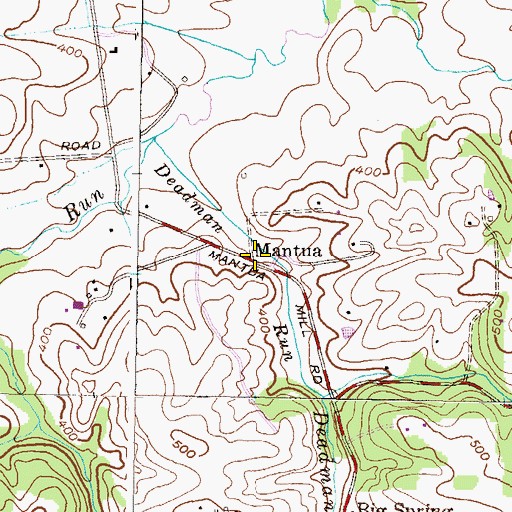 Topographic Map of Mantua, MD