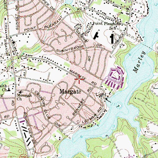 Topographic Map of Margate, MD