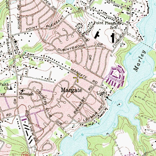 Topographic Map of Margate, MD