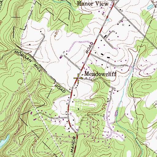 Topographic Map of Meadowcliff, MD