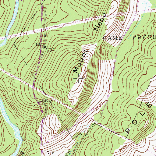 Topographic Map of Mount Nebo, MD
