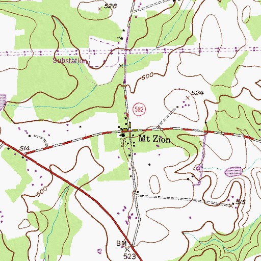 Topographic Map of Mount Zion, MD