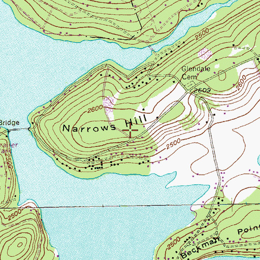 Topographic Map of Narrows Hill, MD