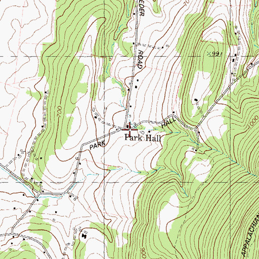 Topographic Map of Park Hall, MD