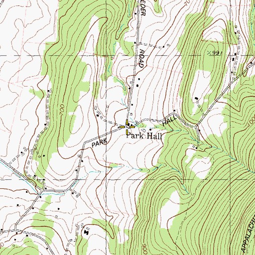 Topographic Map of Park Hall, MD