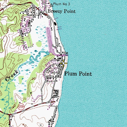 Topographic Map of Plum Point, MD