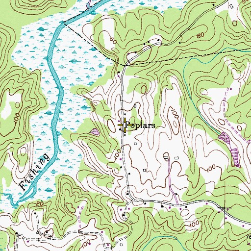 Topographic Map of Poplars, MD