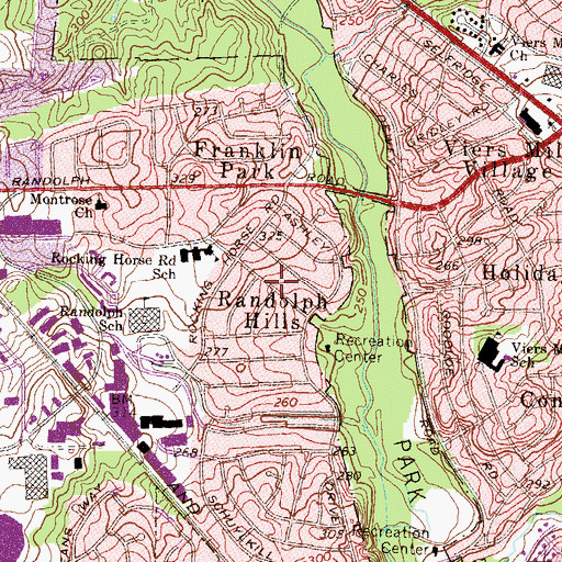 Topographic Map of Randolph Hills, MD
