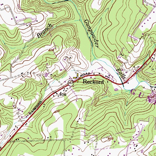 Topographic Map of Reckford, MD
