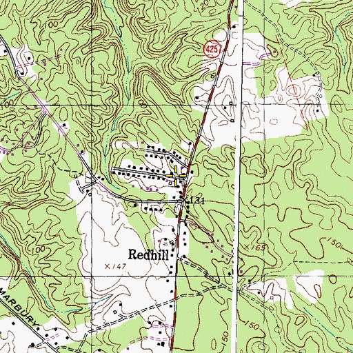 Topographic Map of Redhill, MD