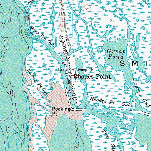 Topographic Map of Rhodes Point, MD