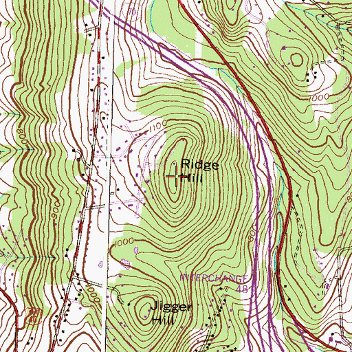 Topographic Map of Ridge Hill, MD